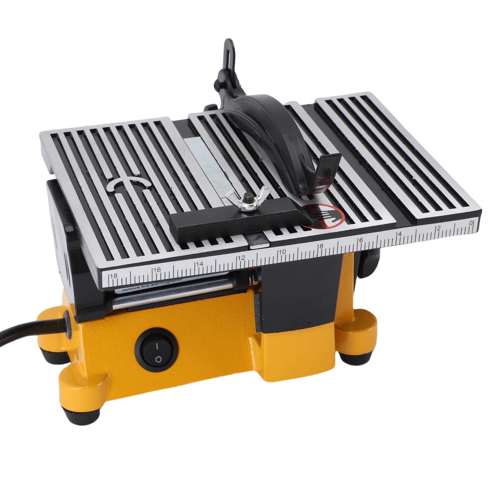 SIXRUN Mini Sierra de Mesa Compacta, Cortadora Eléctrica Portátil para Carpintería DIY, Aleación de Aluminio para Aficionados