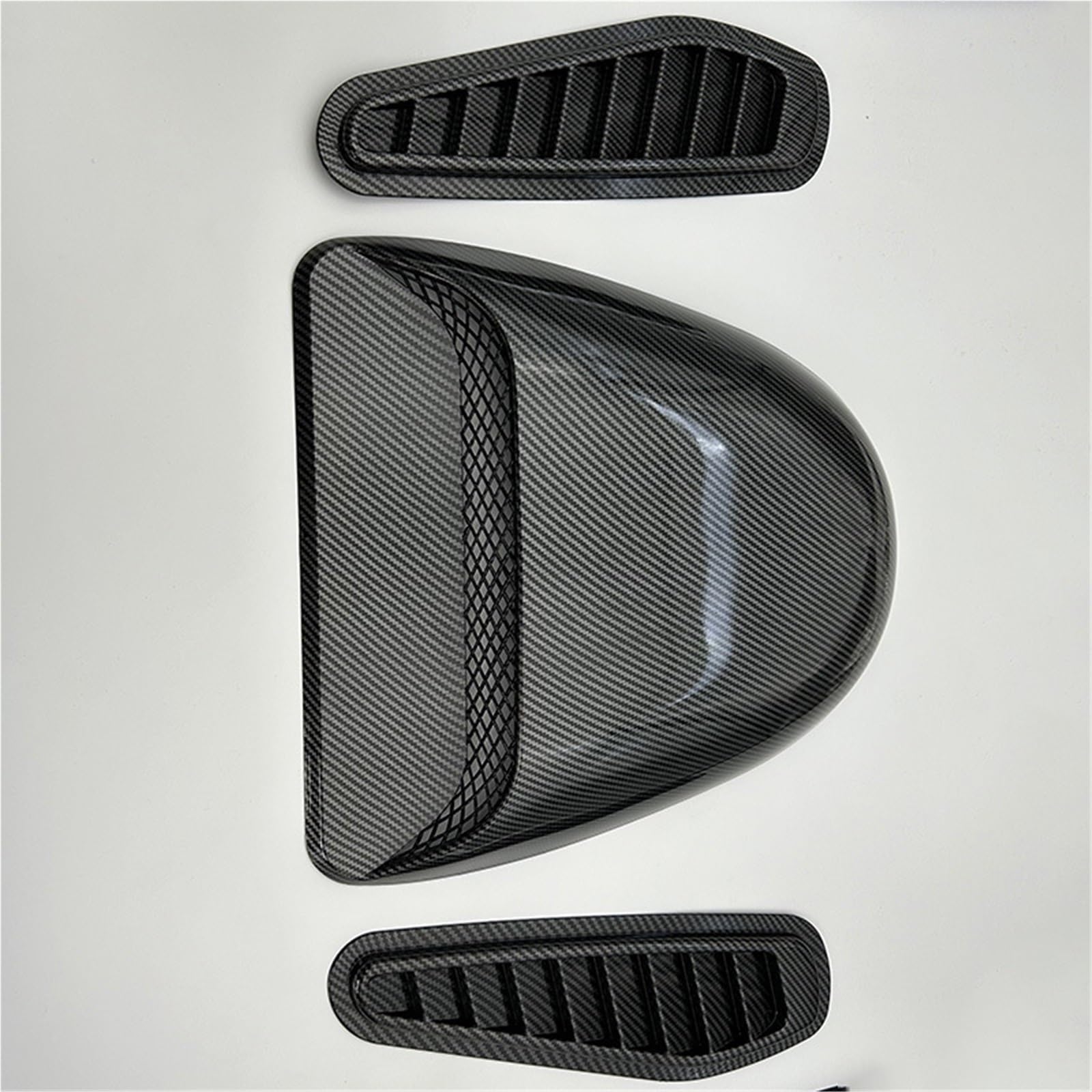 Ozdobna osłona maski samochodu, uniwersalna Kratka wlotu powietrza | Naklejka na nawiew maski silnika z automatyczną regulacją przepływu powietrza(3pcs carbon fiber)