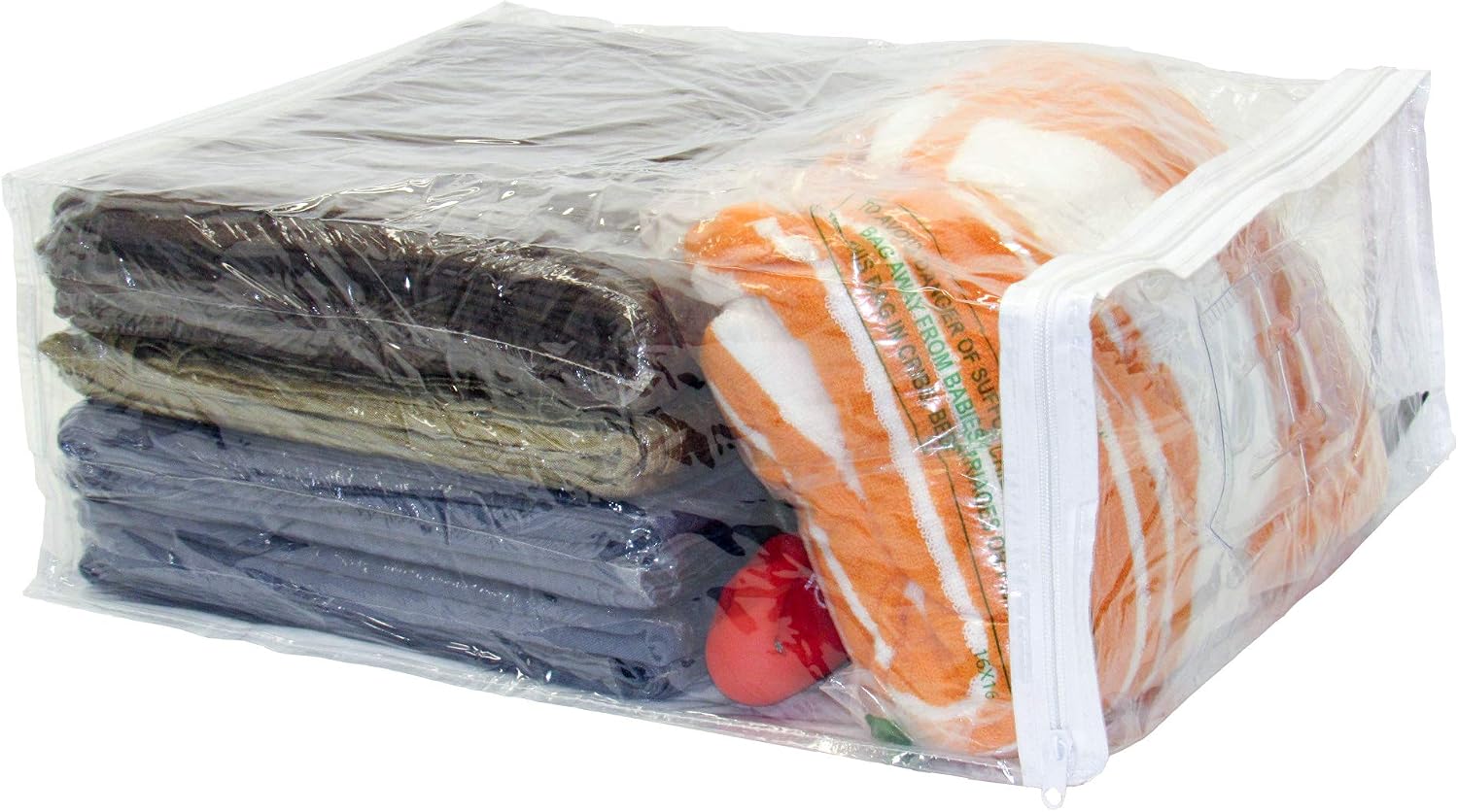 10-Pack Clear Vinyl Zippered Storage Bags 15 x 18 x 7 Inch image 2