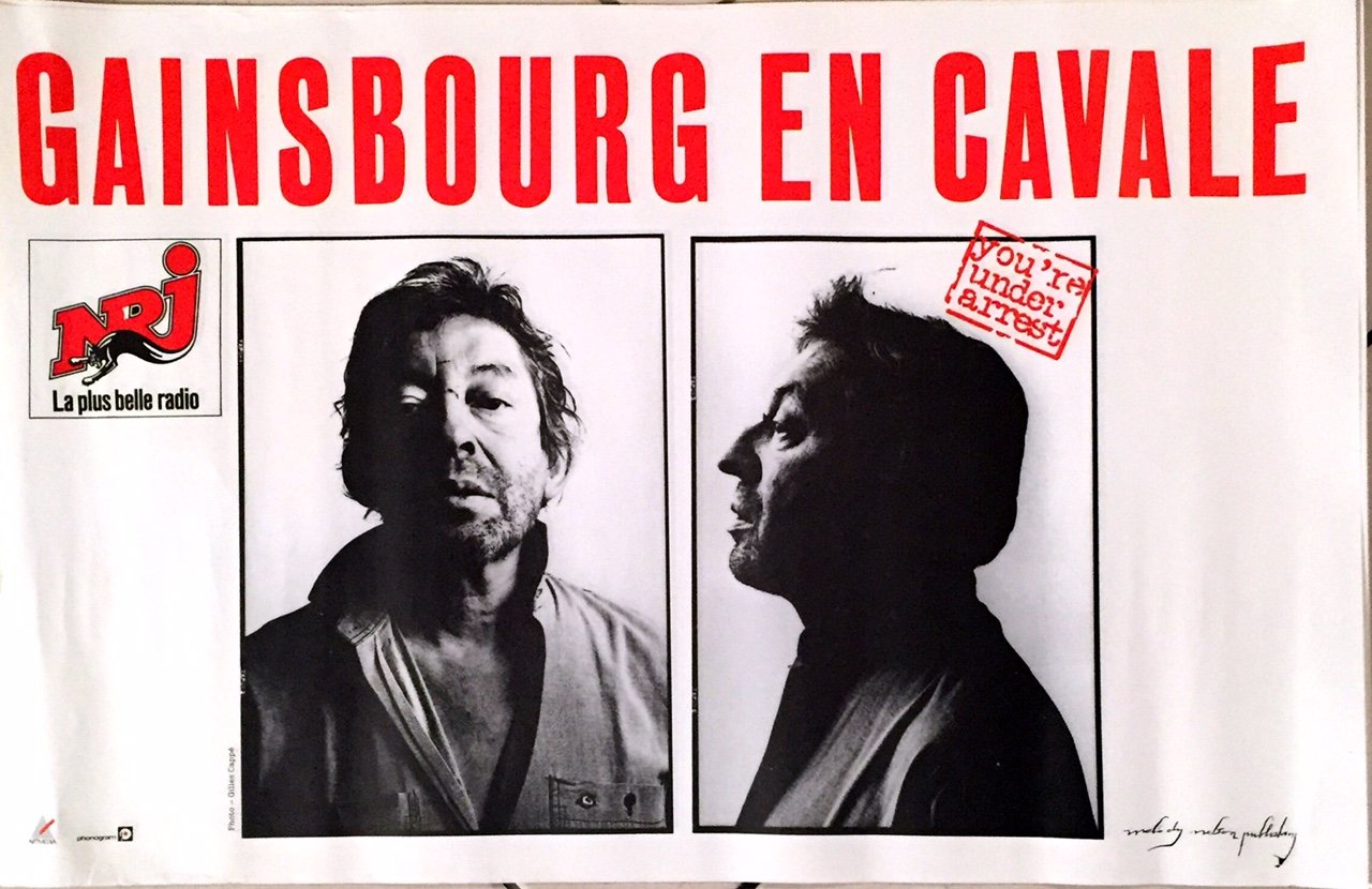 Affiche Serge Gainsbourg en Cavale 40X60cm Poster Impression Fine Art