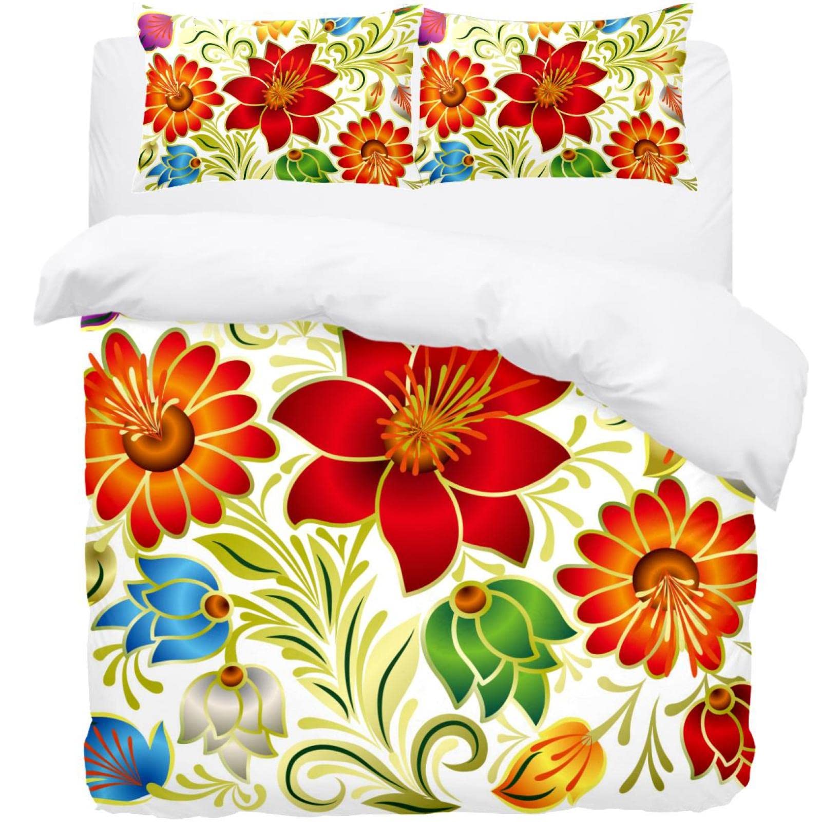 Housse de couette haut de gamme super douce rouge orange avec 2 taies