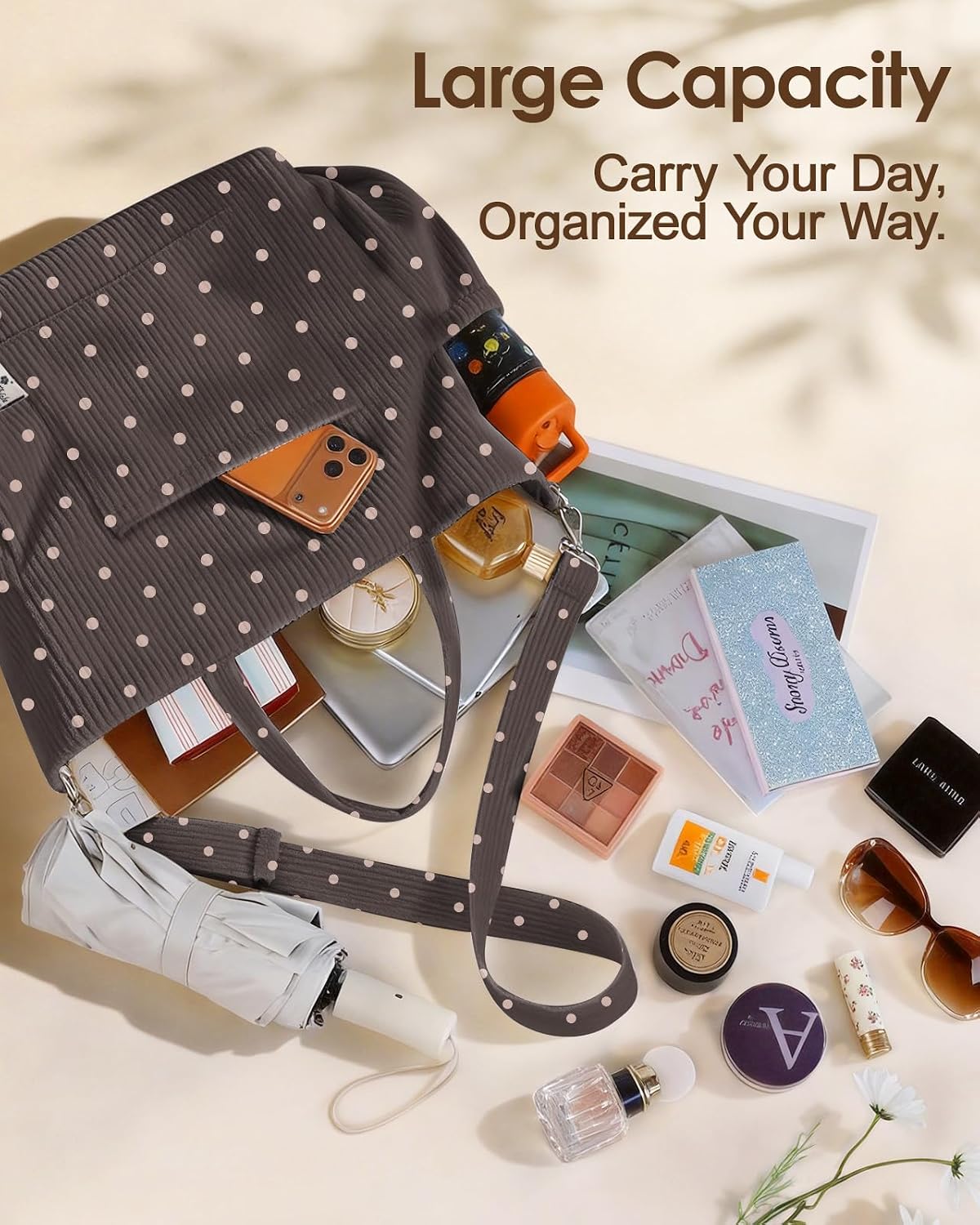 Miss Adola Corduroy Crossbody Tote Bag for Women