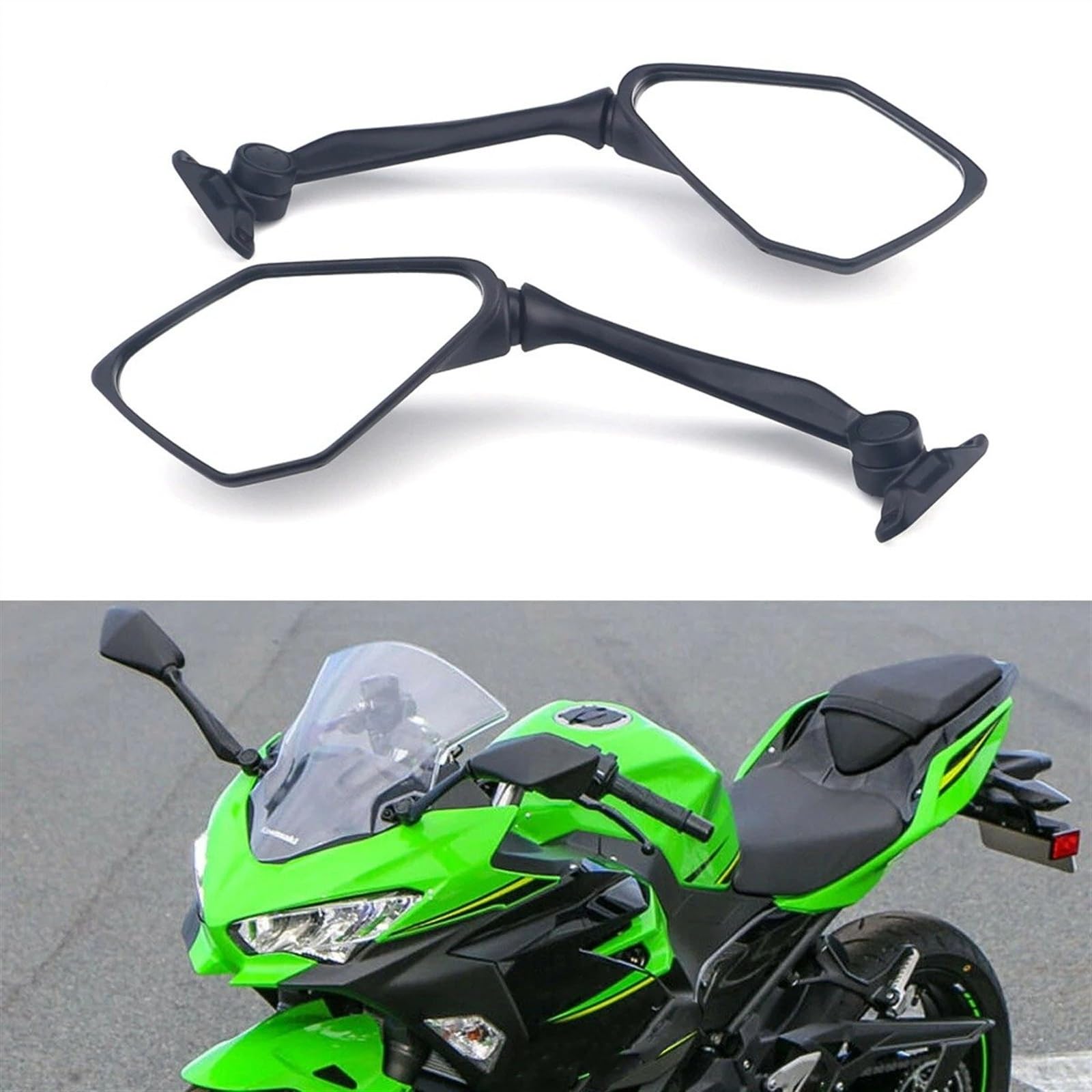 Rétroviseurs Moto Pour Kawasaki Ninja 400/650 (2018-2022) - Pivotants, Aérodynamiques, Aluminium