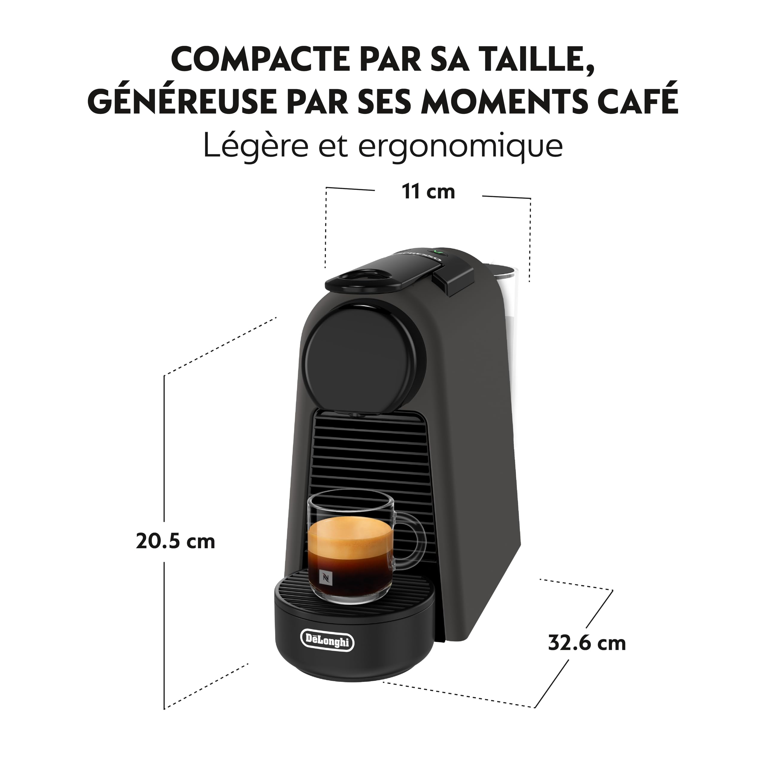 De'Longhi Nespresso Essenza Mini Machine à Café à Capsules, Pression 19 Bars, Noir Mat (EN85.BKMT)