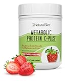 NaturalSlim Protein Powder with Vitamins and Minerals Metabolic C-Plus - Meal Replacement Powder Fortified with Vitamin C, Zinc & Amino Acid - Strawberry Protein Powder 10 Servings 1.1 lb.