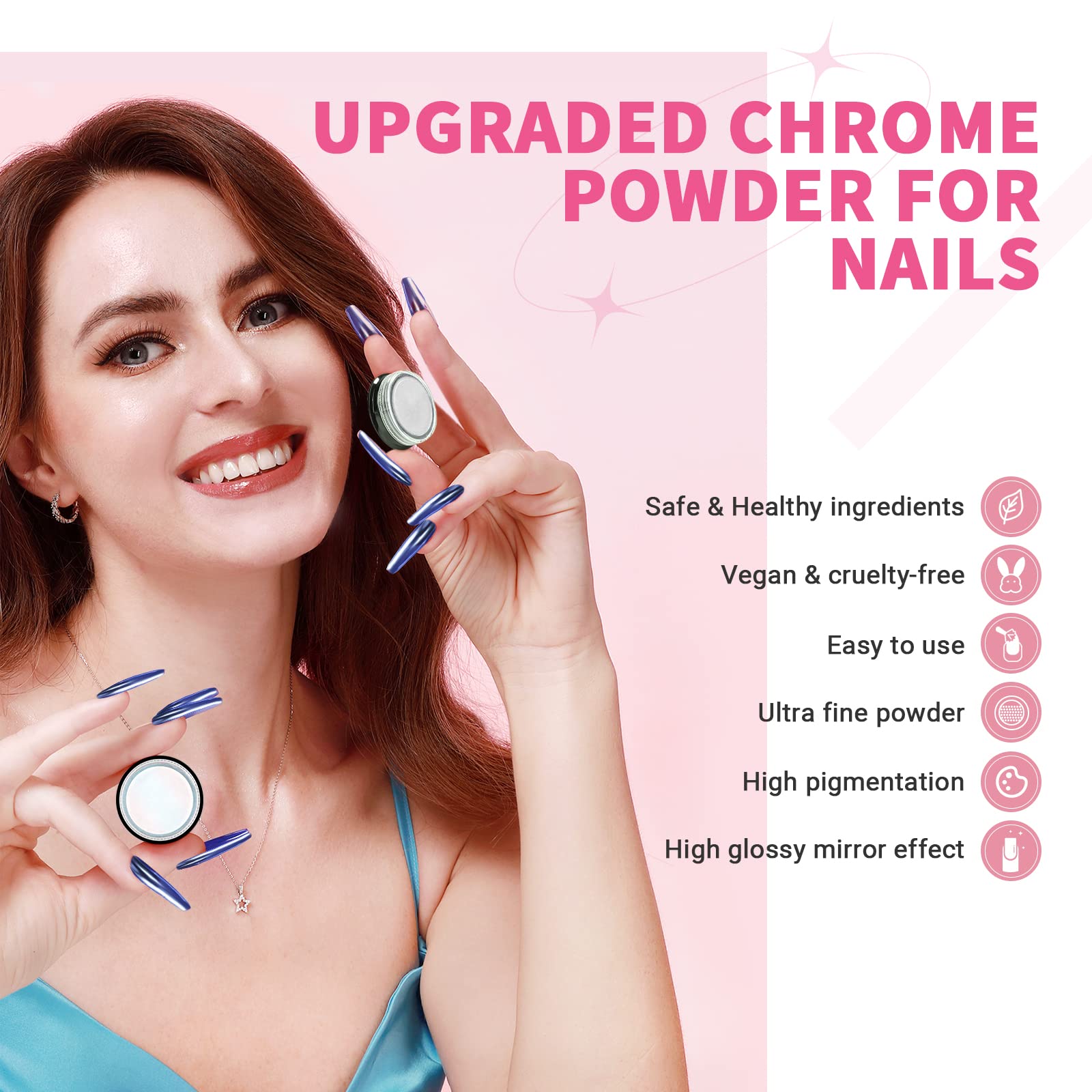 Saviland Chrome Nail Powder for Gel Nail Art