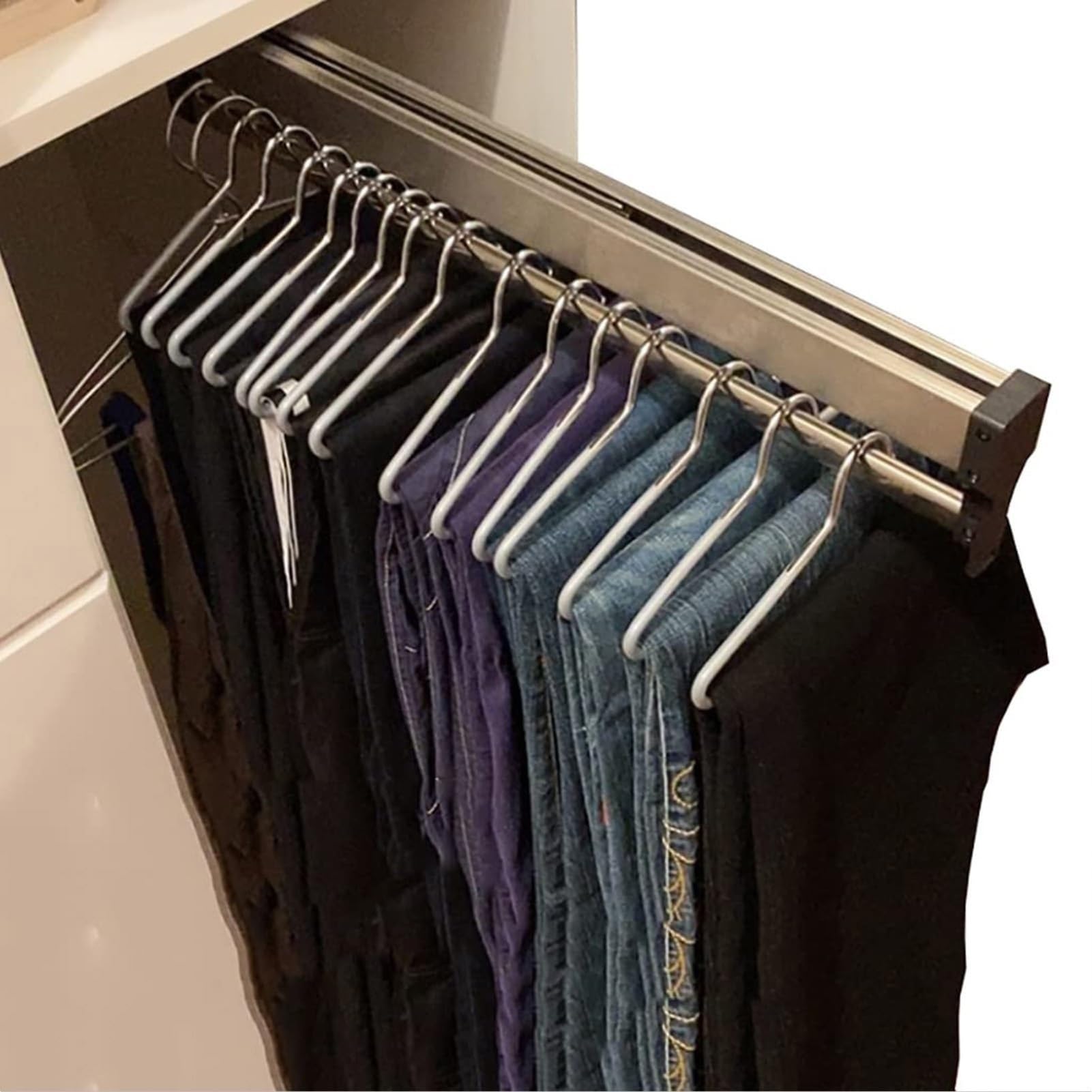 Barra Extensible para Ropa - Perchero Colgador Extraíble, Perchero Ajustable para Armario De 30 A 80 Cm, Barra Extraíble para Armario, Barra Extensible para Ahorrar Espacio(700mm/27.56inch)