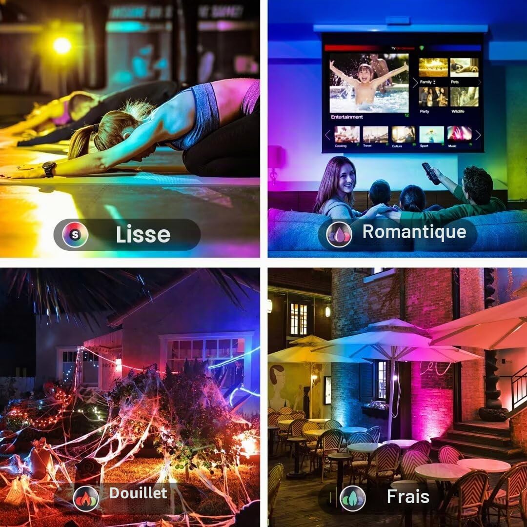 50W RGB Projecteur LED Extérieurs Avec Télécommande, changement de couleur, 120 Couleurs, RGBW Lumière de Projecteur, Pour Jadin, Patio, IP66 étanche, 2 Pack