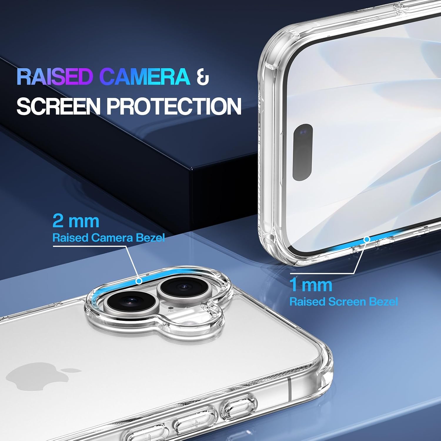 Maxdara for iPhone 17 Case Clear, [3 in 1] with Front Tempered Glass Screen Protector & Camera Lens Protector & Anti-Yellowing Shockproof Cover for iPhone 17 6.3 Inch (Transparent+Clear)