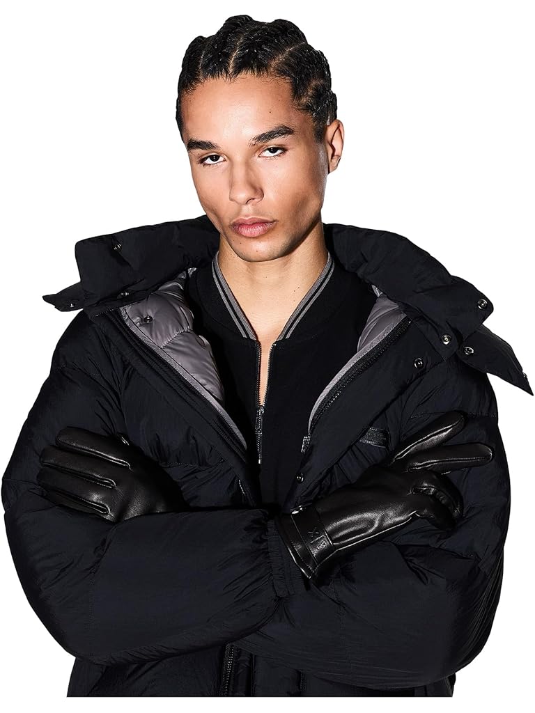 Black Armani Exchange Zip Cotton Polo