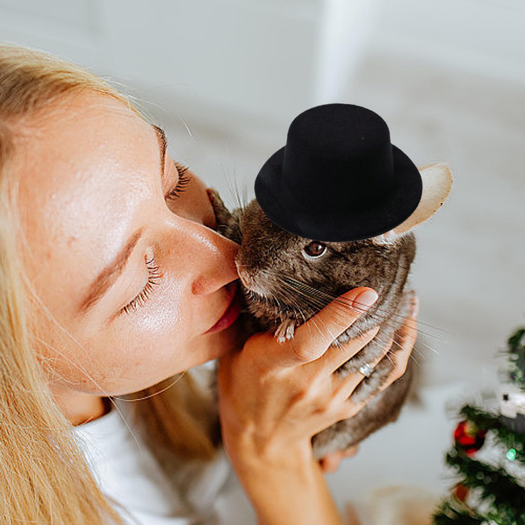Gcroet Mini Haut-de-Forme 12 pièces Chapeaux de poupée Noirs Feutre Chapeaux Hauts Noirs pour l'artisanat Accessoires Cheveux Mini Ornements noël pour Les décorations Fournitures fête..