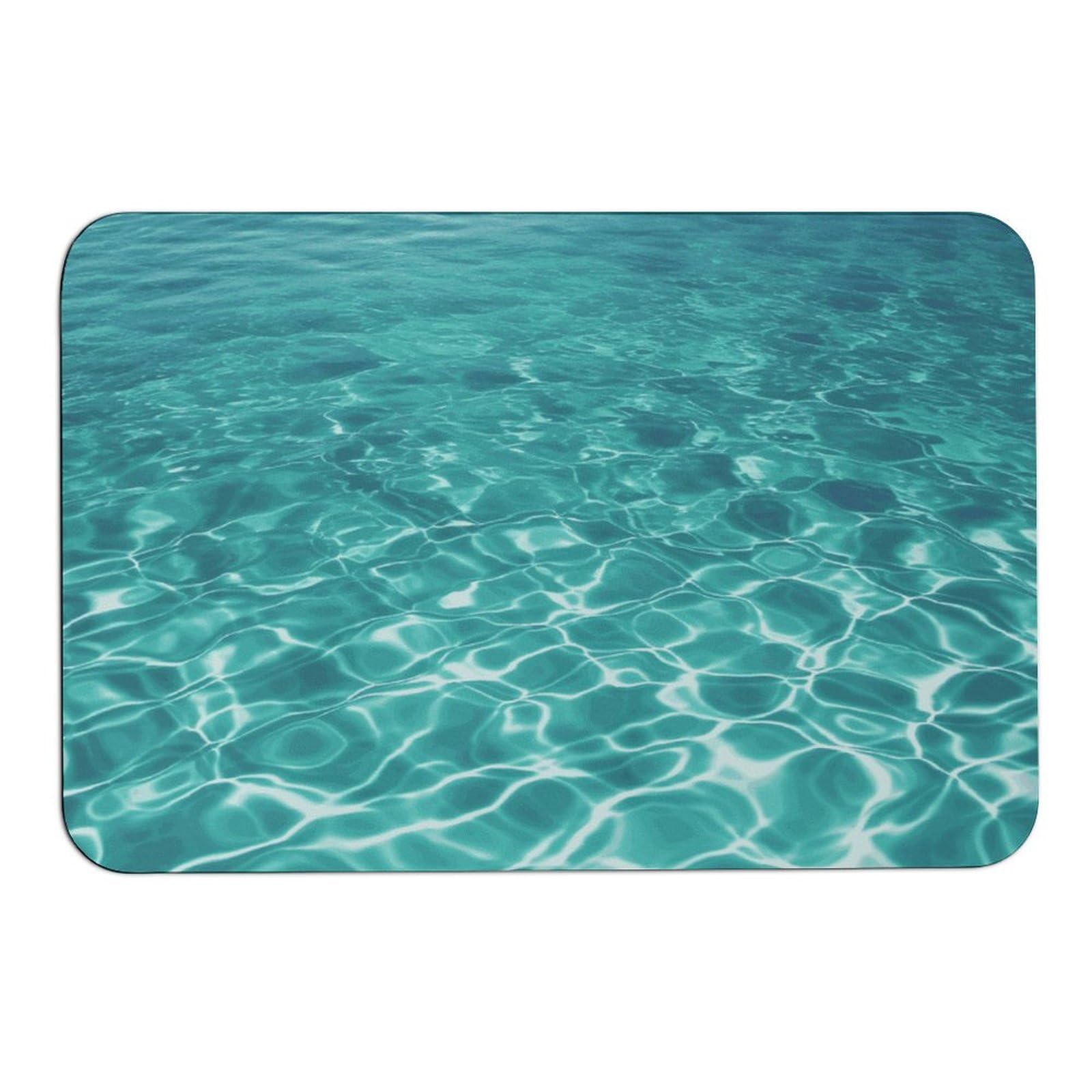 Tapis absorbant l'eau bleu antidérapant en diatomée 60x40 cm intérieur extérieur