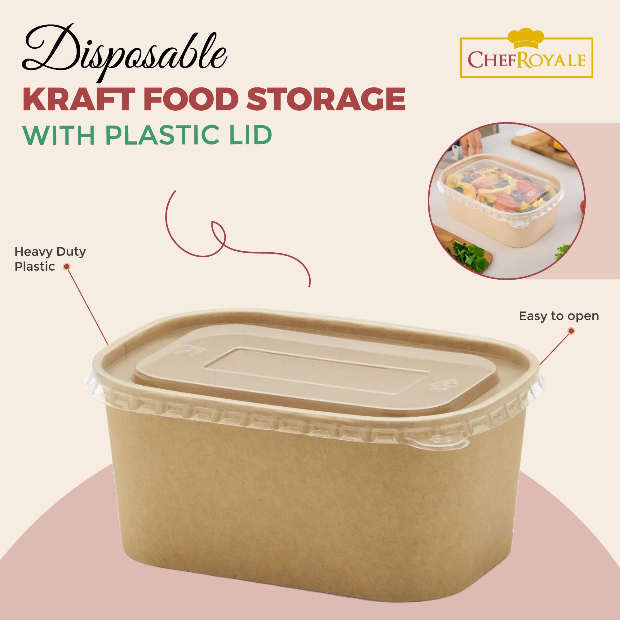 CHEF ROYALE Lot De 20 Boîtes De Conservation En Plastique