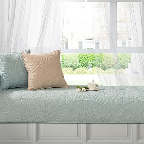 Miniatura 7 de JeogYong Cojín antideslizante 100% de algodón para ventana de bahía, cojines decorativos para interiores, suave y cómodo, cojín de banco para