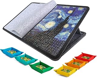 Comprar Mesa de rompecabezas inclinable con soporte ajustable, fieltro suave para mayor comodidad y diseño plegable, fácil almacenamiento