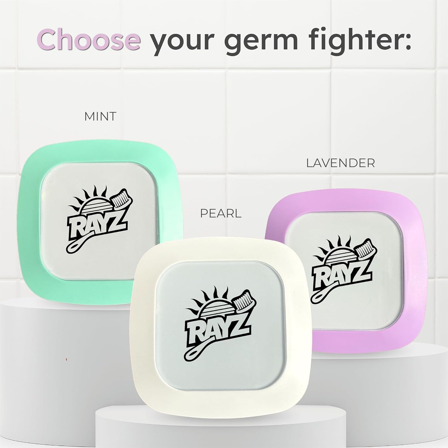 Rayz UV-C Toothbrush Sanitizer | Portable & Rechargeable | 99.9% Sanitization in 3 Minutes | Wall Mountable, Travel-Friendly & TSA-Approved (Pearl) - Image 7