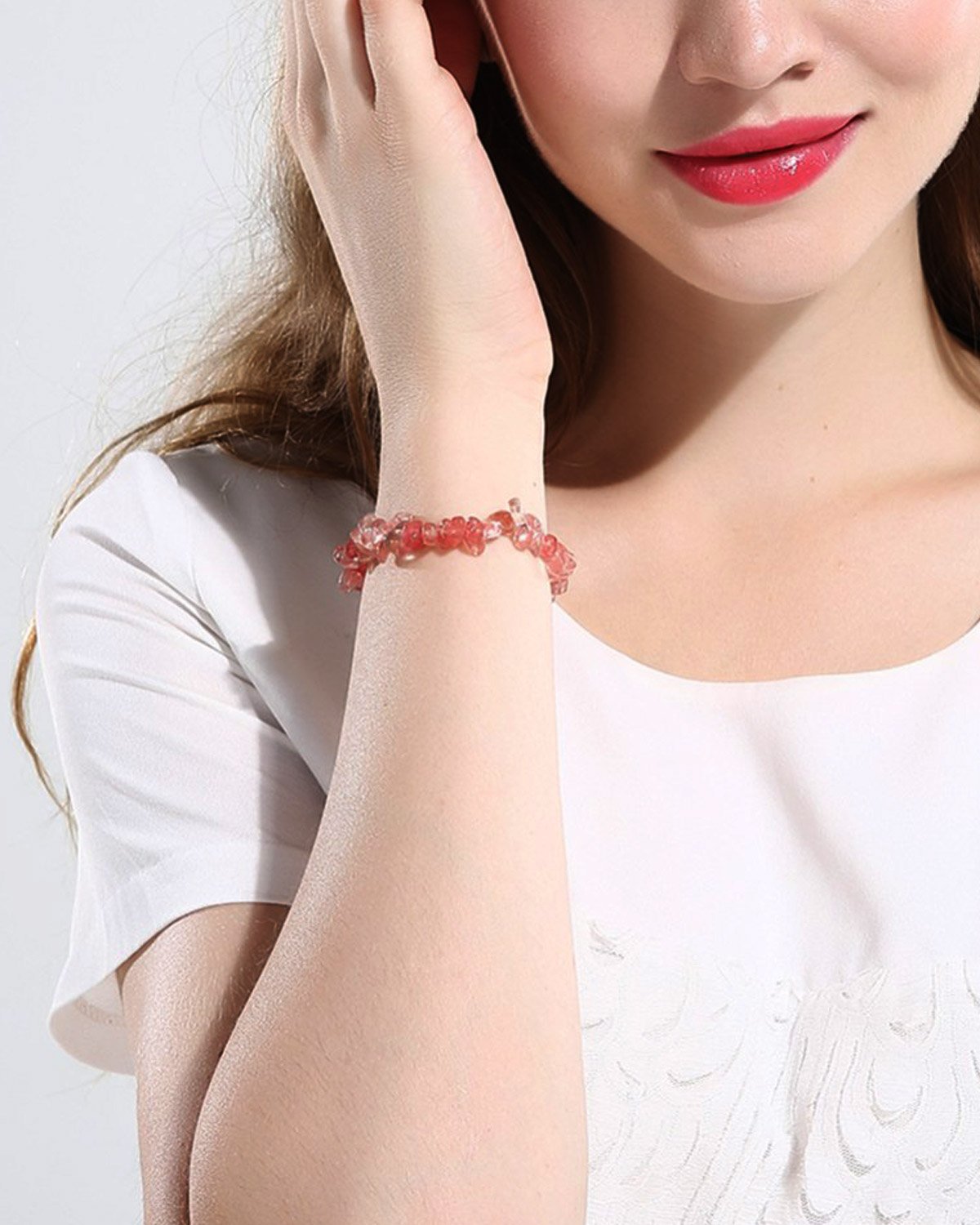 Young & Forever Gift Agate Healing Bracelet for Women and Girls (Red) 1