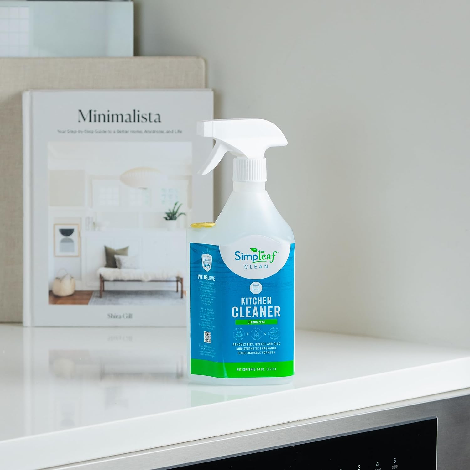 Simpleaf Clean Kitchen Degreaser Cleaner | Refill System Cleaners| Bleach‑Free| Ammonia‑Free|Grease, Oils & Food Soil Remover | Citrus Zest 24oz x 2