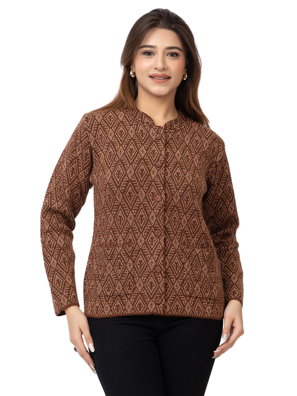 twenty me Winter Wear/Casual Wear/Outdoor Wear/Acrylic Blend/V Neck/Embroidered/Full Sleeve Women's Cardigans (2845)-picture-19