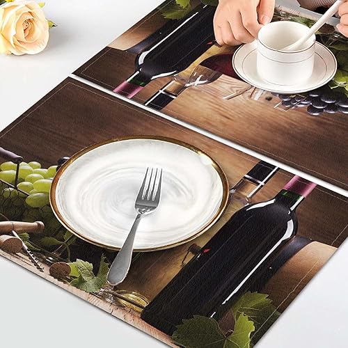 Miniatura 10 de Juego de 4 manteles individuales de tela, manteles individuales de lino con patrón de mármol líquido, resistentes al calor, manteles individuales