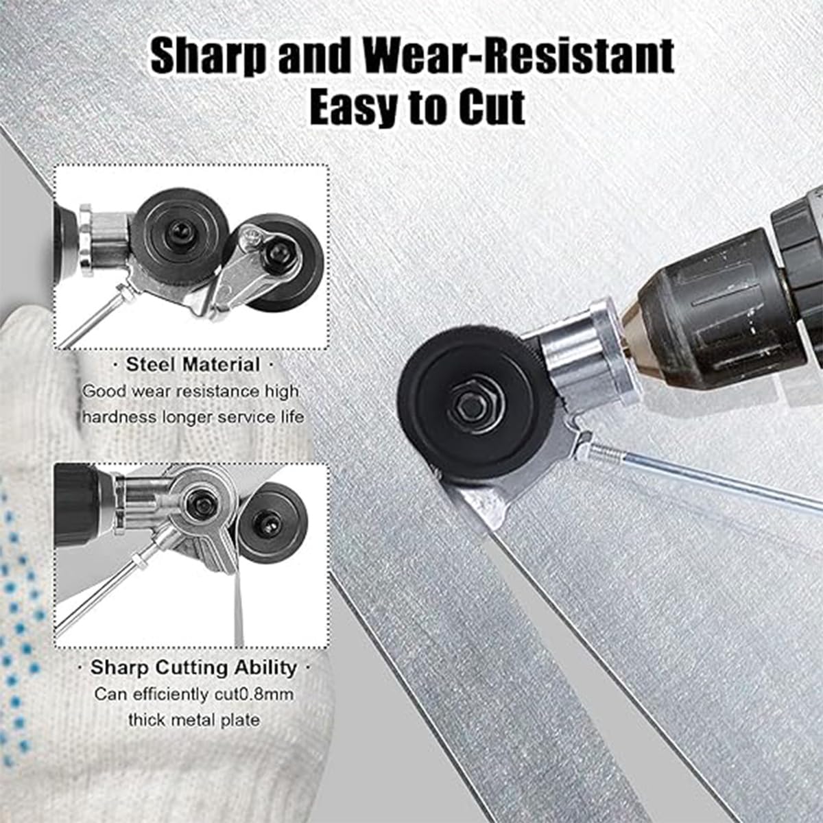 Electric Drill Shears Plate Cutter Attachment Metal Sheet Cutter Nibbler Saw US