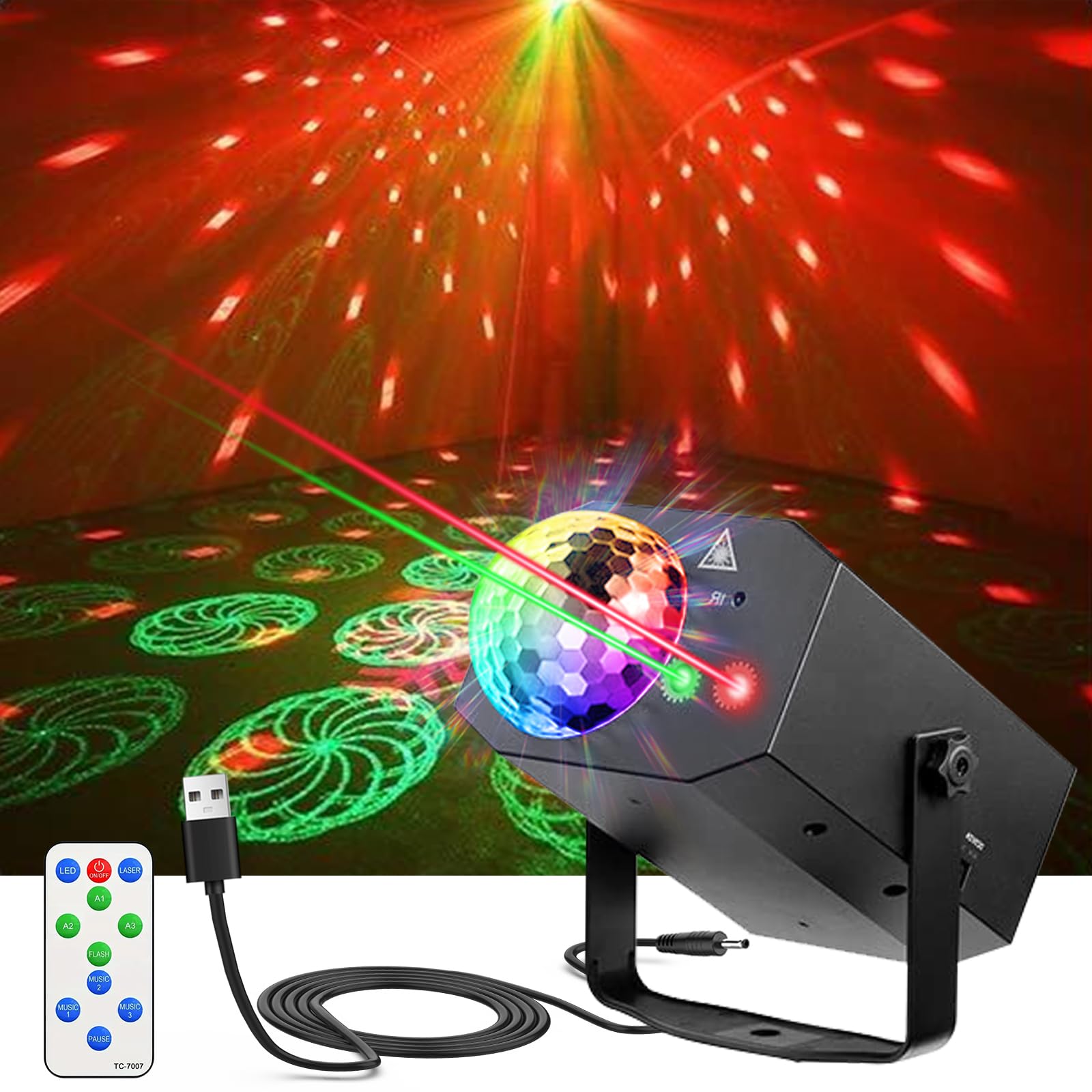 LED Party licht mit Stroboskop sprachgesteuerter Discokugel