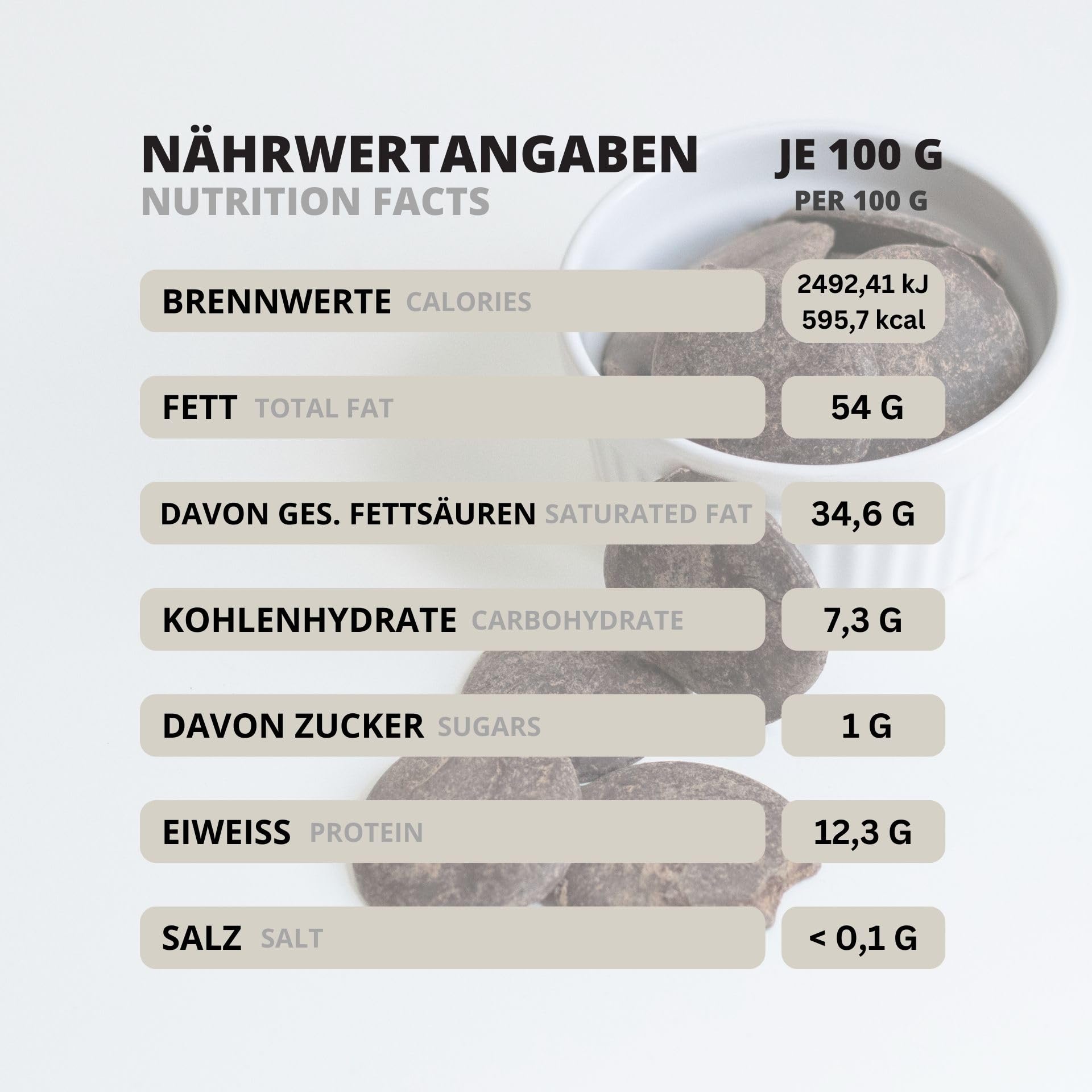 Kakaomasse 1kg rohkost vegan ohne Zuckerzusatz