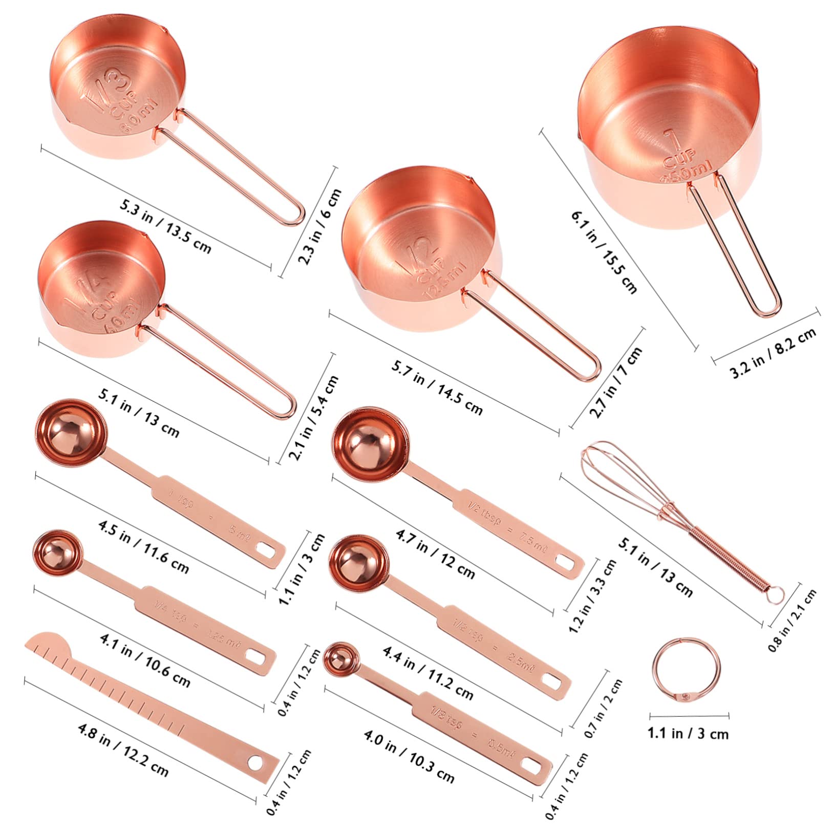 Cuillères Et Tasses à Mesurer Inoxydable Avec De Mélange Pour Pâtisserie à Domicile Tasses Et Cuillères De Mesure Avec Échelles Standardisées