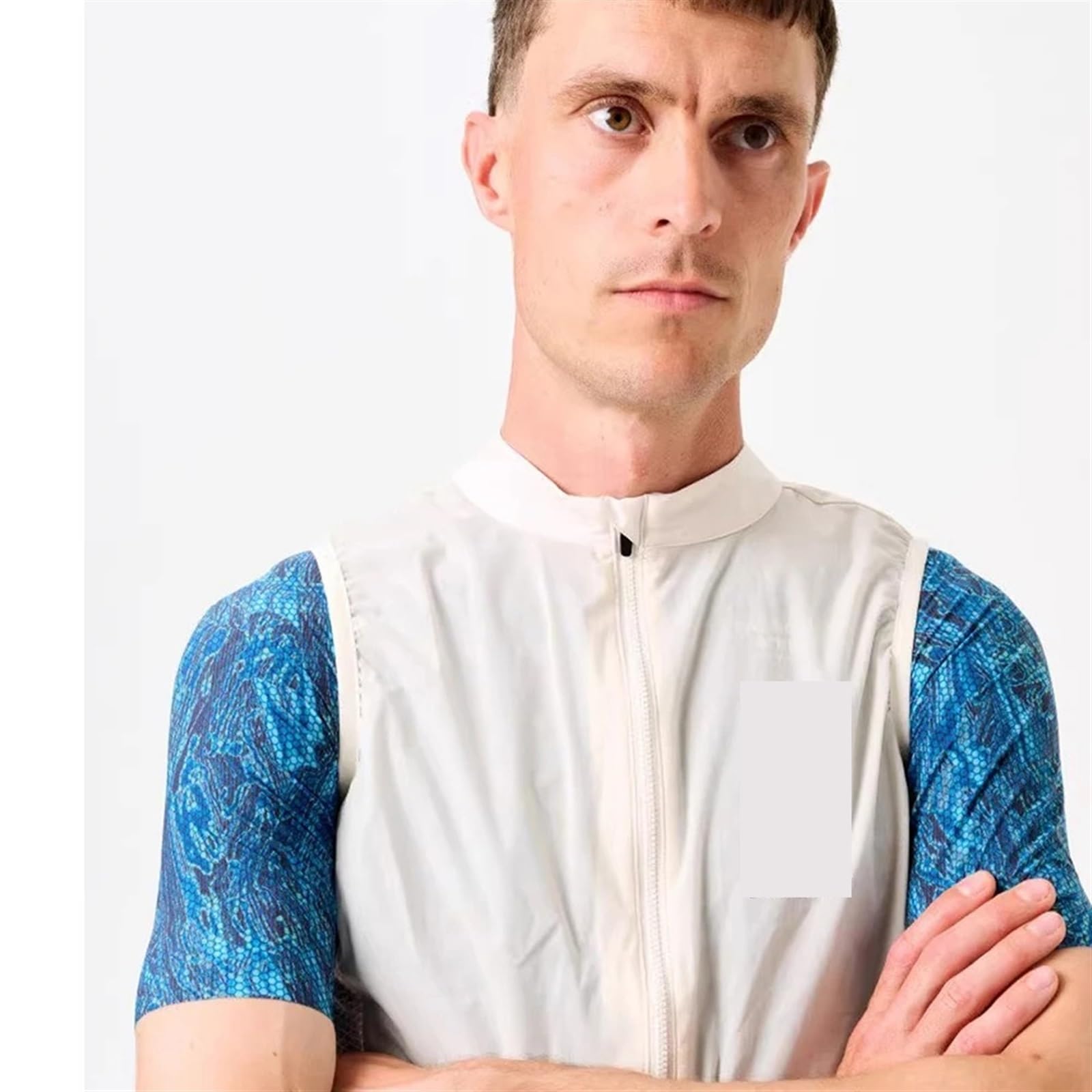 Smanicato Ciclismo Gilet da Ciclismo Bianco Antivento Impermeabile Senza Maniche Gilet da Bicicletta Leggero Traspirante Giacca da Ciclismo Bici(XXL)