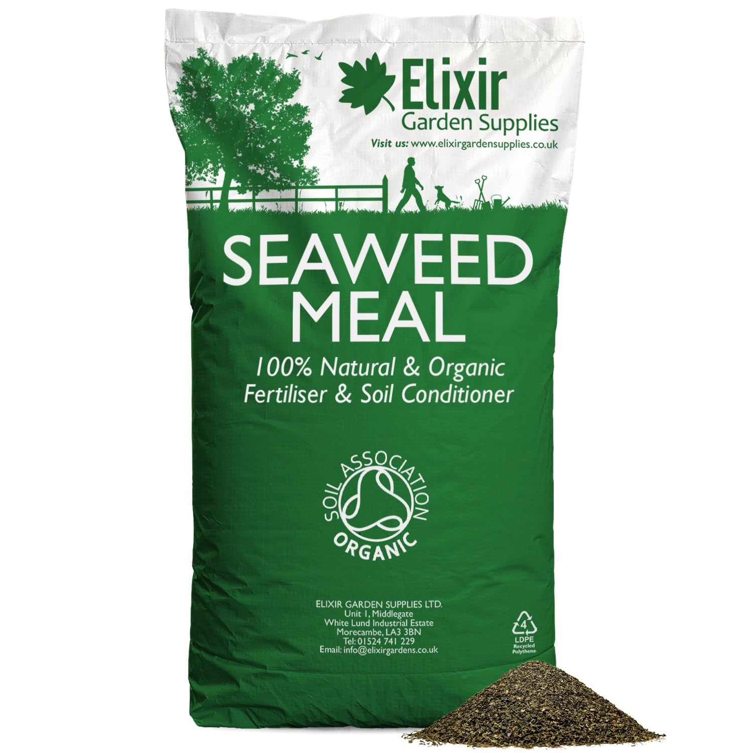 Elixir Gardens | Organic Seaweed Meal Fertiliser/Soil Improver | 500g - 25kg Available in a Bag or Tub | 20kg Bag โ image 1