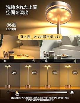 ❤️お値下げ❤️【新品】テーブルランプ　コードレス　３色無段階調光省エネ ❤️お値下げ❤️【新品】テーブルランプ コードレス 3色無段階調光省エネ