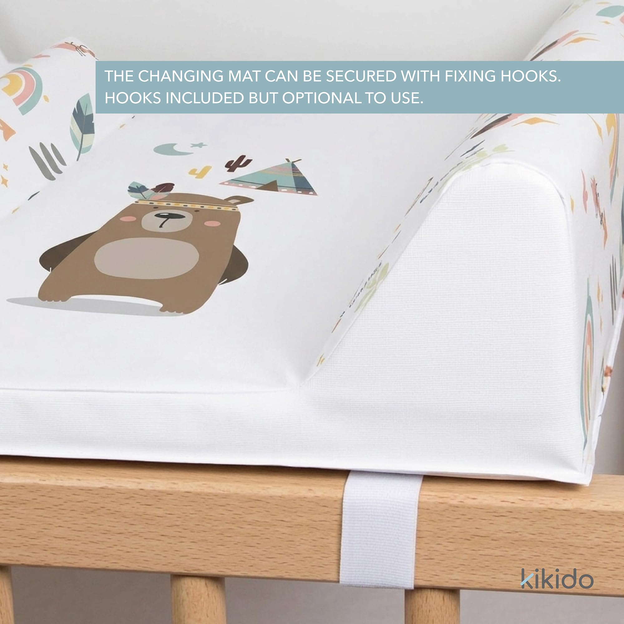 Kikido Changing Mat 50x70 - Hot Air Balloon - Anti-Roll Baby Changing Pad - Universal Mat with Safety Edges, Easy to Clean and Waterproof 70x50 cm — view 6