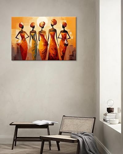 Miniatura 8 de GLOKAKA Pinturas artísticas negras para pared, mujer africana, lienzo impreso, pintura de cuadros de tribu étnica africana, decoración de pared,