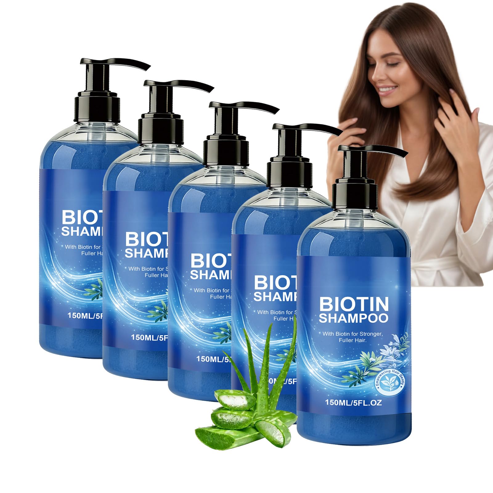 Rosemary szampon biotynowy do przerzedzających się włosów, biotyna, szampon na porost włosów dla mężczyzn i kobiet, naturalne zagęszczające, głębokie oczyszczanie, delikatna pielęgnacja skóry głowy (5