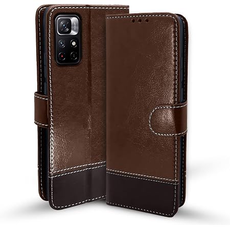 Cover a Libro per Xiaomi Redmi Note 11 Pro 5G/4G,Flip Caso in PU Pelle Premium Portafoglio Custodia per Xiaomi Redmi Note 11 Pro 5G/4G Case,Cordino Collana Necklace Silicone Case-Marrone