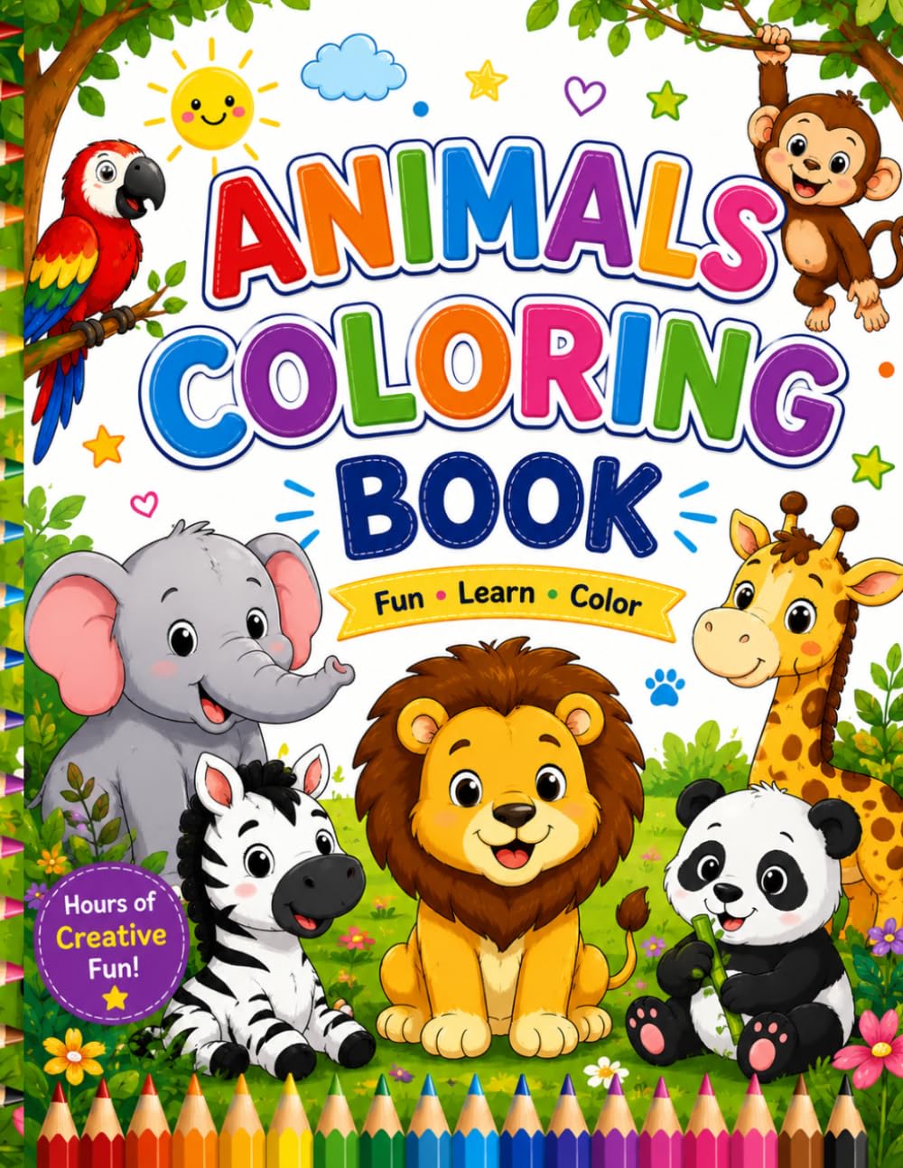 Animals Coloring Book: Enjoy Creative Time with Cute Animals