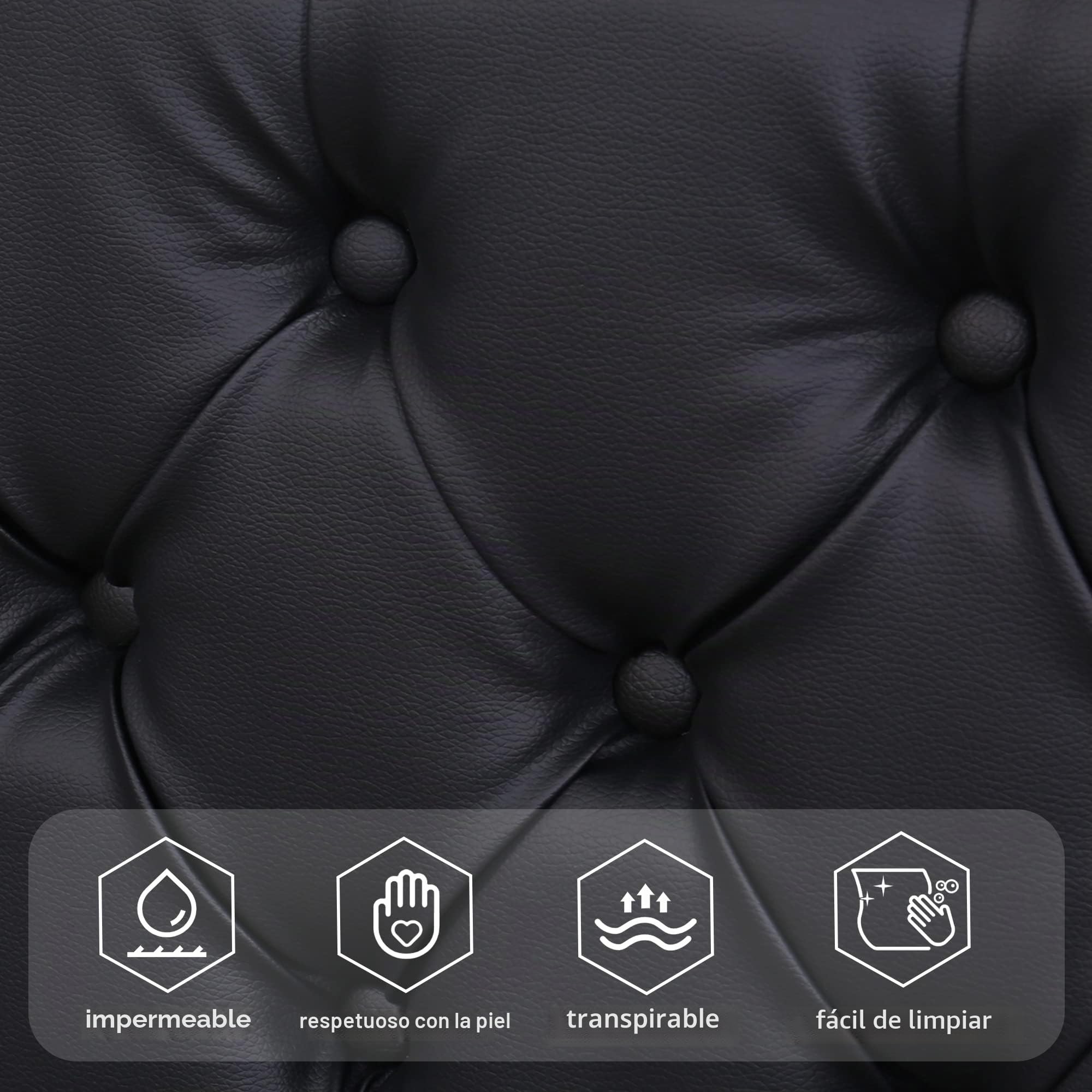 Cama Tapizada Camas Matrimoniales 180x200 con Luces LED Cabecero, Estructura de Cama Doble con Espacio de Almacenamiento Hidráulico, Camas Somier con Láminas Madera, Sin Colchón, PU, Negro