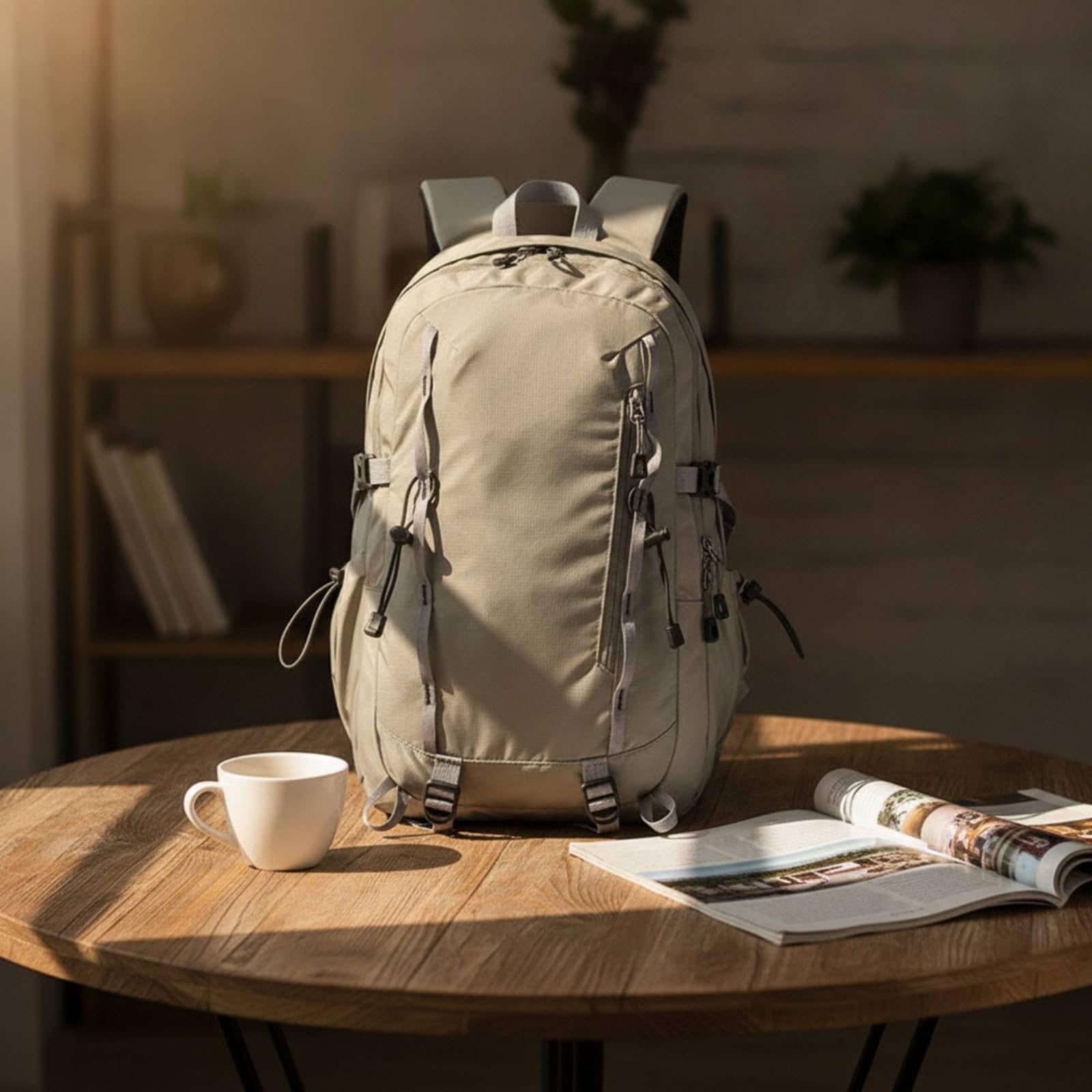 Milageto Zaino con Spallacci Imbottiti Multitasche Zaino con Tasche Laterali Ergonomico Borsa per Pendolari, Viaggio, Array, Nero