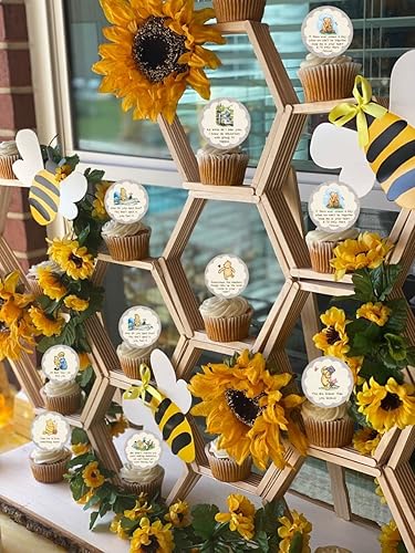 Miniatura 3 de 48 Pcs Winnie Quotes Cupcake Toppers Classic Pooh Cake Decorations Cake Toppers Boys Girls First Birthday Party Favors Baby Shower Decor