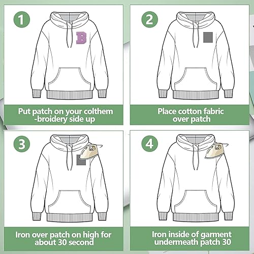 Miniatura 6 de Parche de letras termo-adhesivas de chenilla, parche de letras universitarias de felpilla para planchar, 26 parches de felpilla del alfabeto A-Z