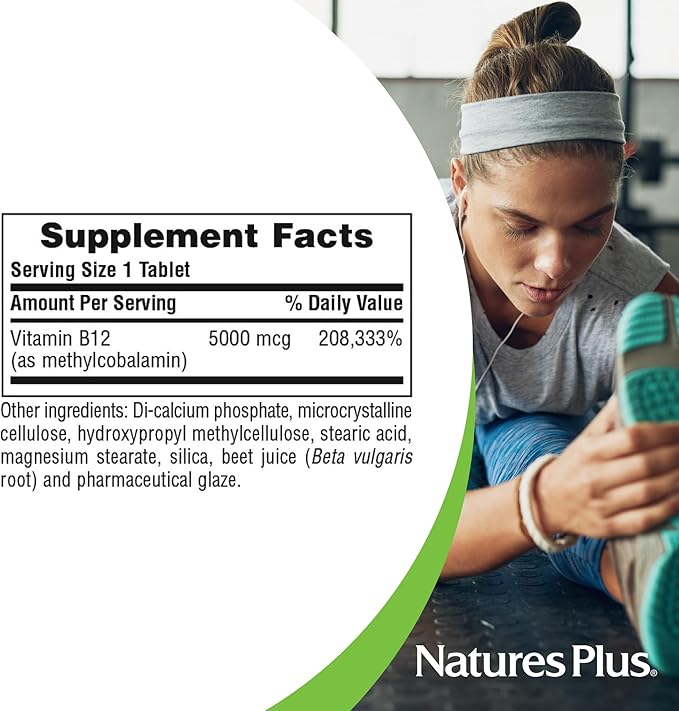 NaturePlus Shot-O-B12 5000 mcg 30 tabletas liberación sostenida miniatura 5