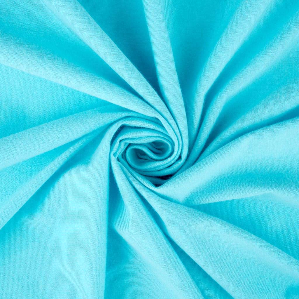 SheetWorld Baby Fitted Round Crib Sheet, 100% Cotton Jersey Hypoallergenic Sheet, Unisex Boy Girl, 42 x 42 inches, Solid Aqua, Made in USA