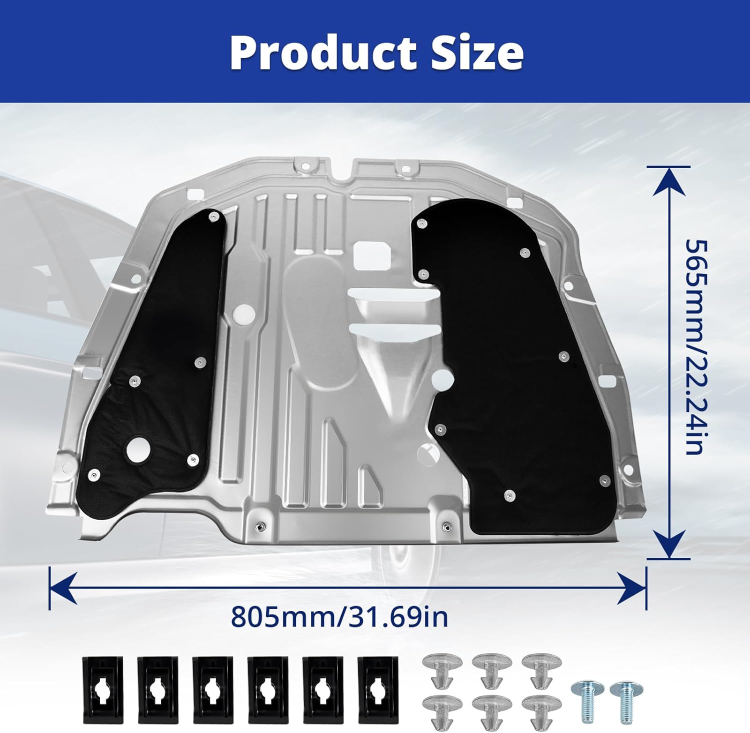 74110-TBA-A00 Engine Splash Guard Fits for Hon da Civic 2016 2017 2018 2019 2020 2021 Replaces for 90674-TY2-A01, 74112-TBA-A00, 90105-TBA-A00, 74110TBAA00, 90674TY2A01