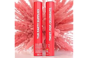 TUR Party Supplies Biodegradable Red Powder Poppers (2 Pack)