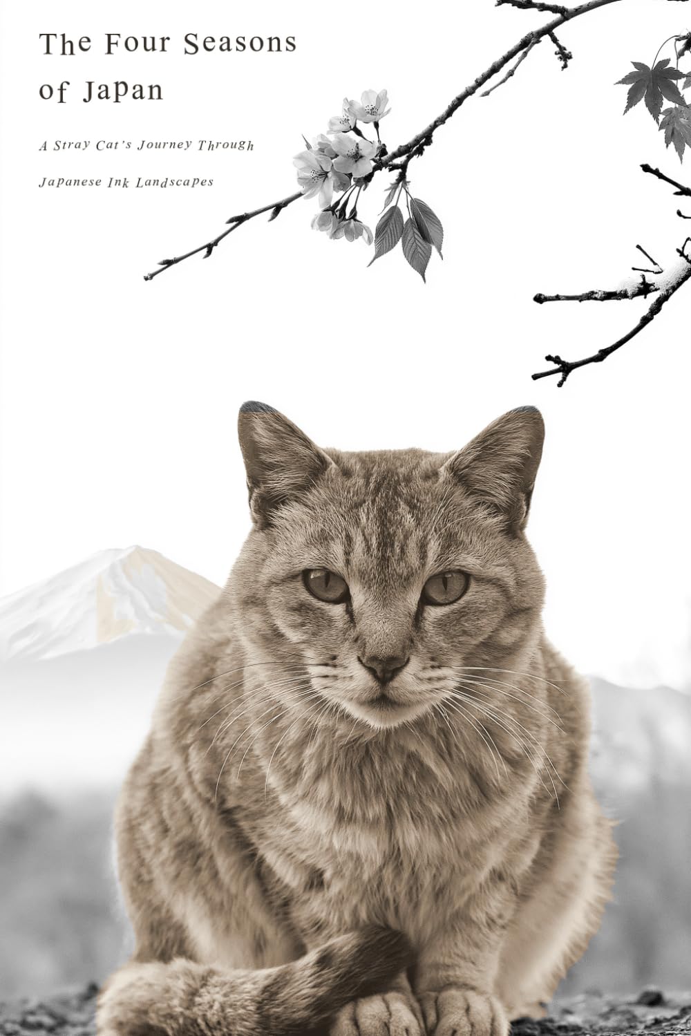 The Four Seasons of Japan: A Stray Cat's Journey Through Japanese Ink Landscapes (Nora-Neko)