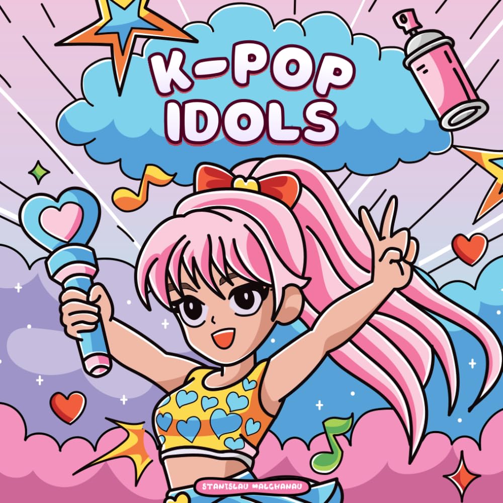 K-Pop Idols: Perfect Gift for K-Pop Fans and Cozy Girls Featuring Bold and Easy Illustrations of K-Pop Fashion