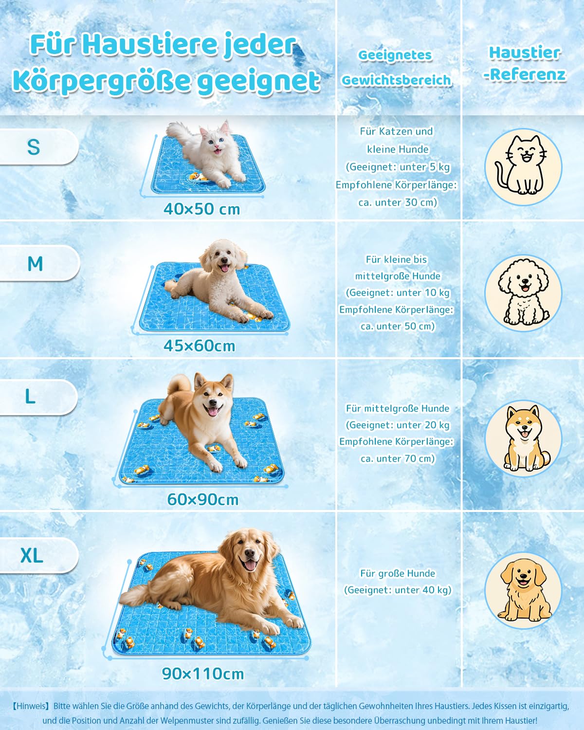 Tappetino refrigerante per cani, 60 x 90 cm, 2026, auto-raffreddante, lavabile, per animali domestici, non tossico, lavabile, resistente agli artigli, per gatti, conigli, Cooling Mat Dog