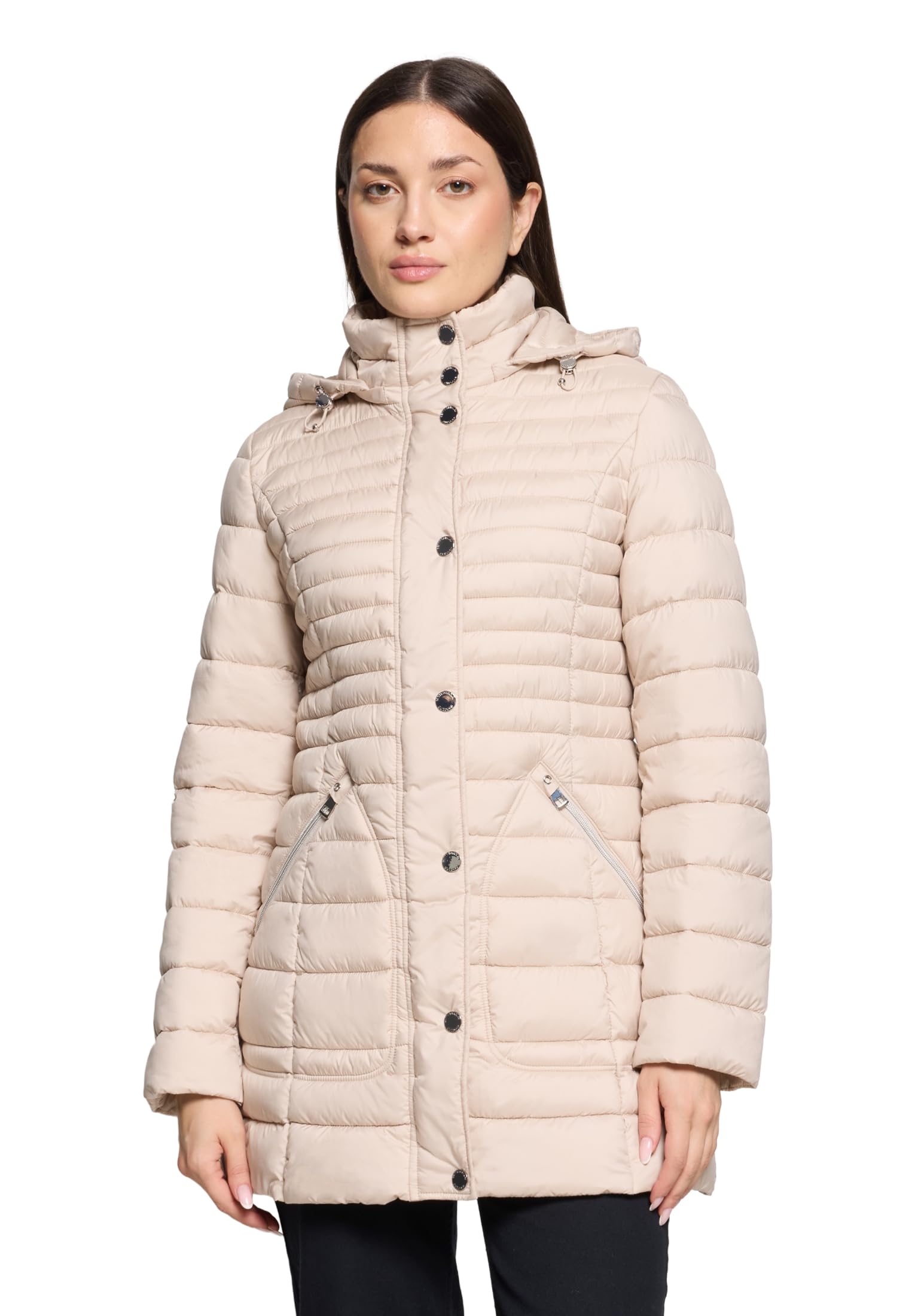 Betty Barclay Damen Steppjacke mit Abnehmbarer Kapuze