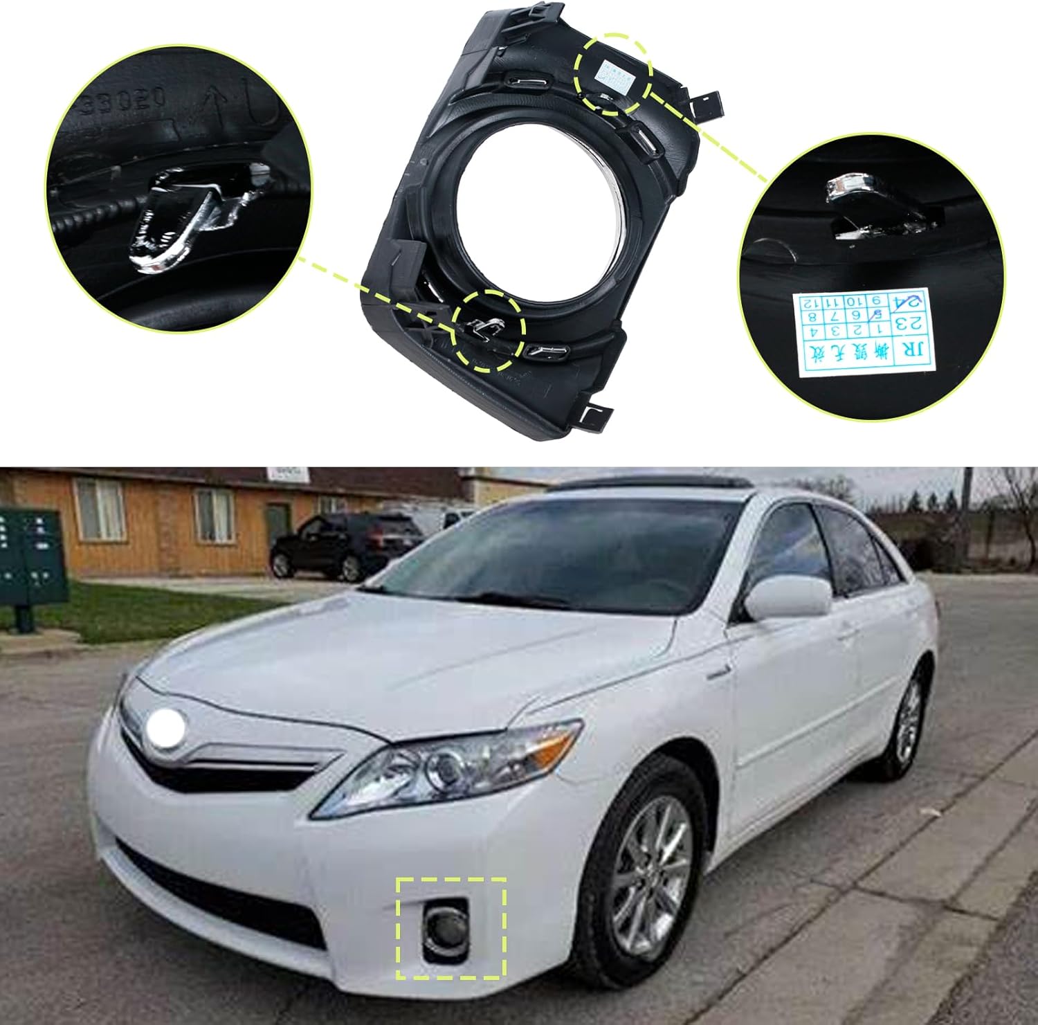 For Toyota Camry Hybrid 2010 2011 Pair Front Bumper Fog Lamp Light Grille Cover