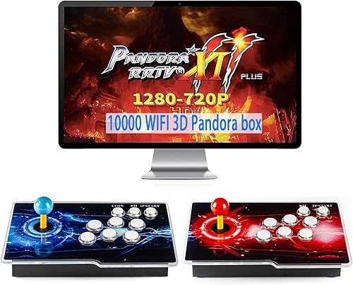 10000 Juego en 1 Pandora Box Retro Games Arcade Game Machine Consola con dos anfitriones separados para PC y proyector y TV 3D WiFi Juegos de